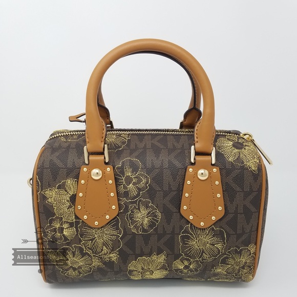 Michael Kors Aria small acorn satchel floral bag - Picture 3 of 7